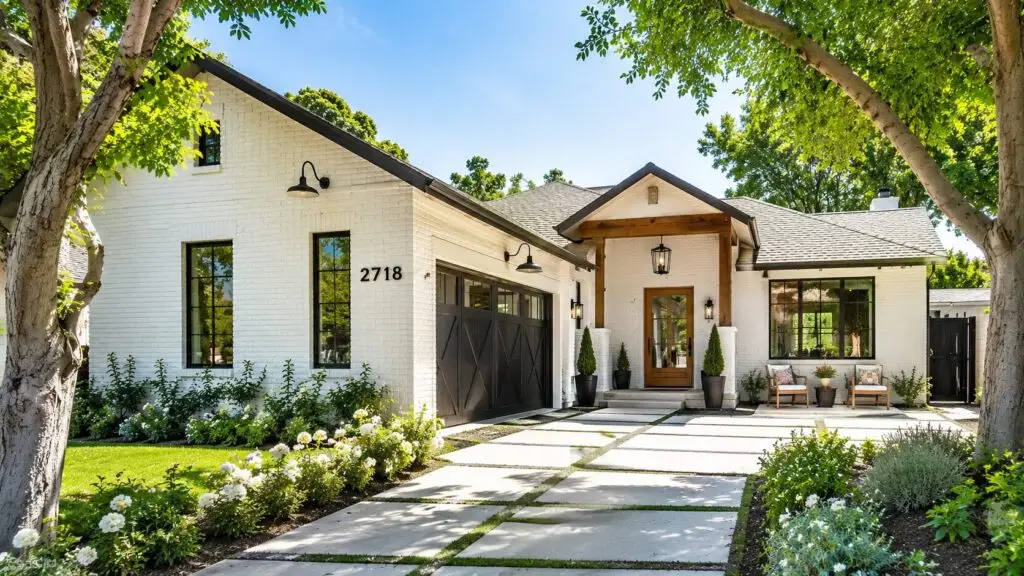 White single-story home with landscaped front yard in Orange County